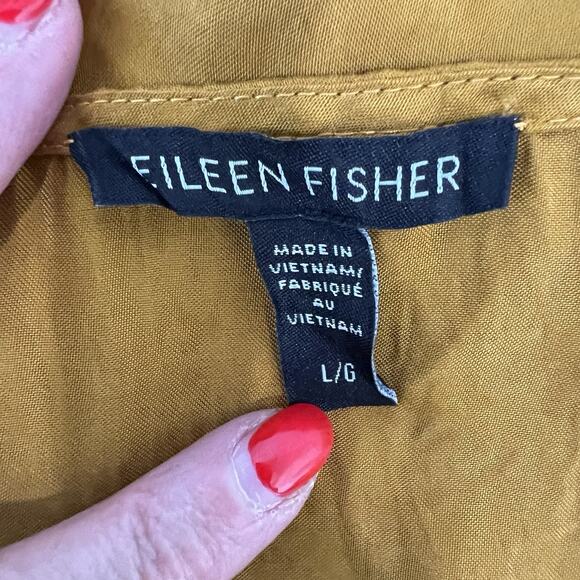 Eileen Fisher L Large Slip Dress Maxi Long Crushed Cupro Scoop Neck Sleeveless - Picture 6 of 10